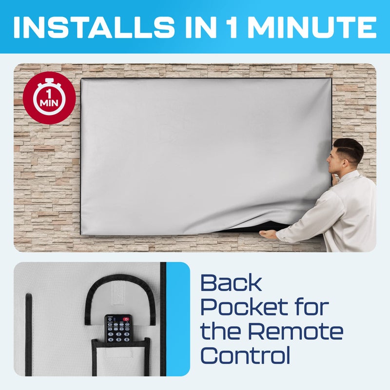 Garnetics Outdoor TV Cover 39 Inch â€“ Waterproof, Weatherproof TV Enclosures with Smart Shield Screen Protectors, Ideal for Outdoor Use, Moving, and Storage - Gray - Image 3